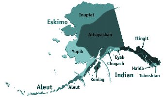 Alaska Ureinwohner[Sprachen] Karte